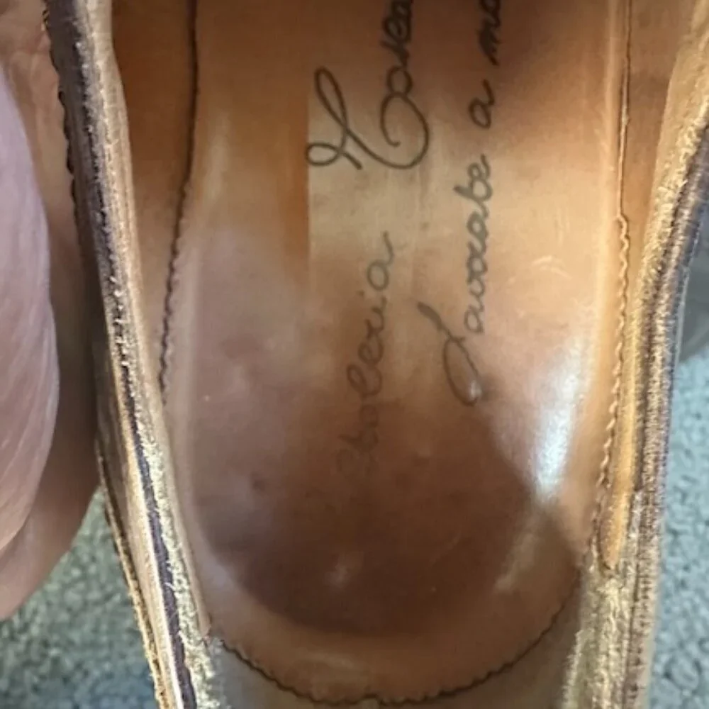 Caldoberia Coseauan Brown Leather Oxfords - Handmade in Italy - Sz. 43 - VGUC